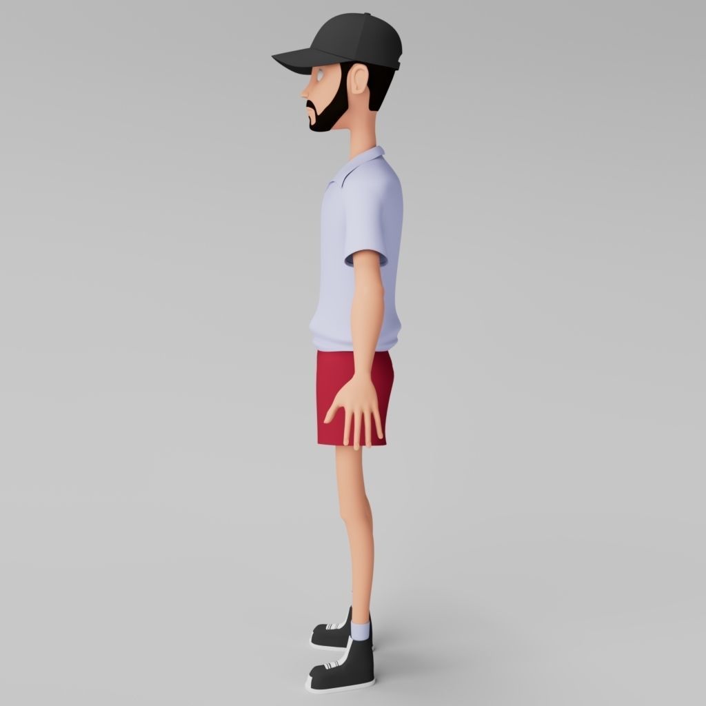3D low poly Boy  Low-poly 3D model_4