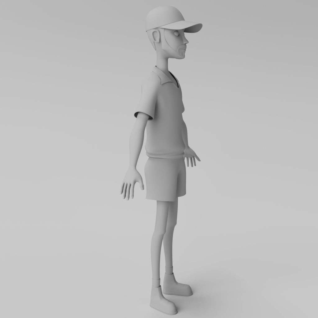 3D low poly Boy  Low-poly 3D model_9