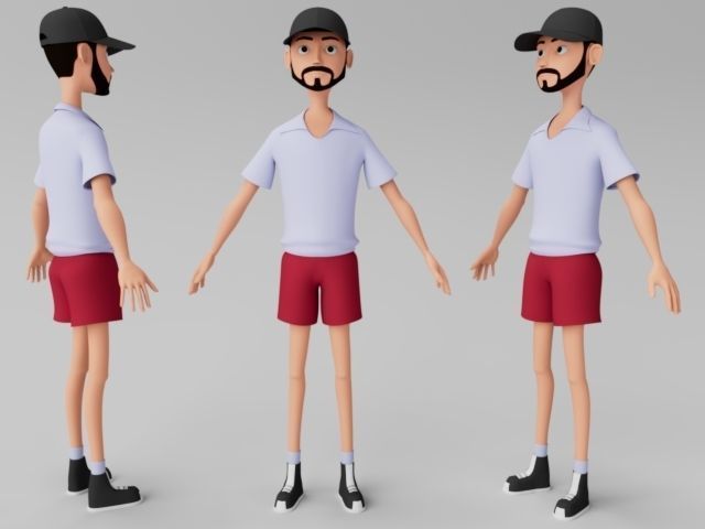 3D low poly Boy  Low-poly 3D model_6