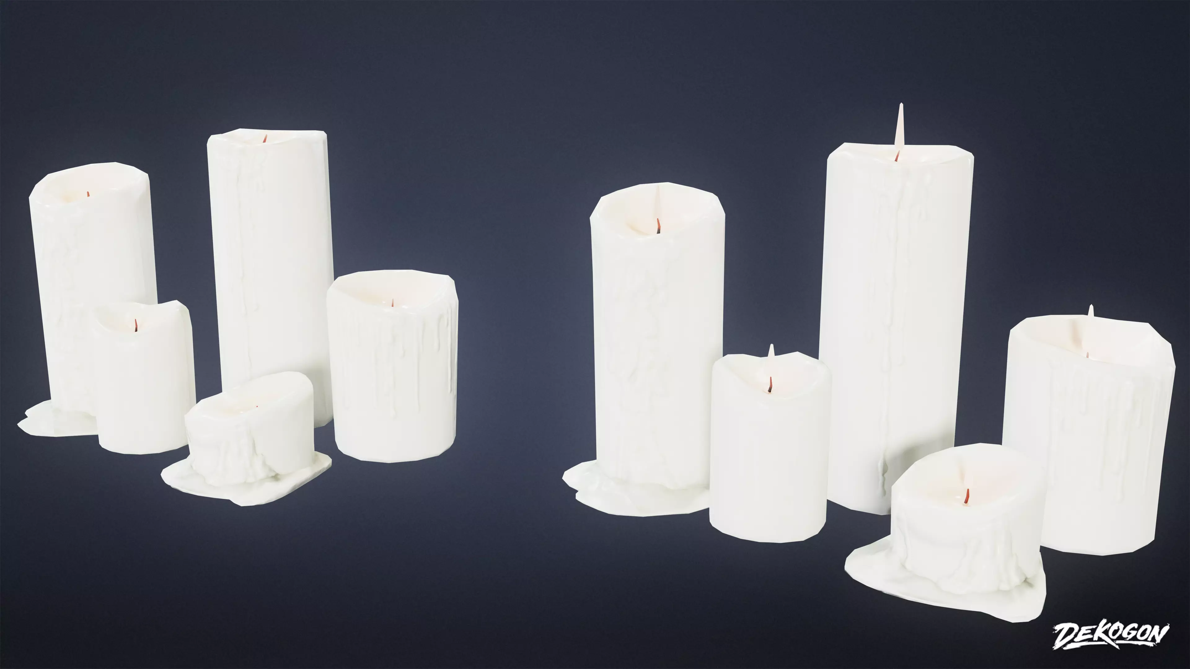 CEMETERY - Candles 01 - LOW POLY Low-poly 3D model