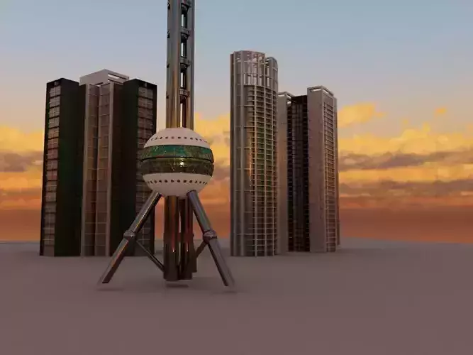 Shanghai oriental pearl TV tower 3D model