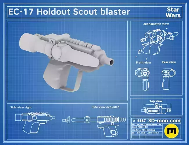 EC-17 HOLDOUT SCOUT BLASTER Free 3D print model