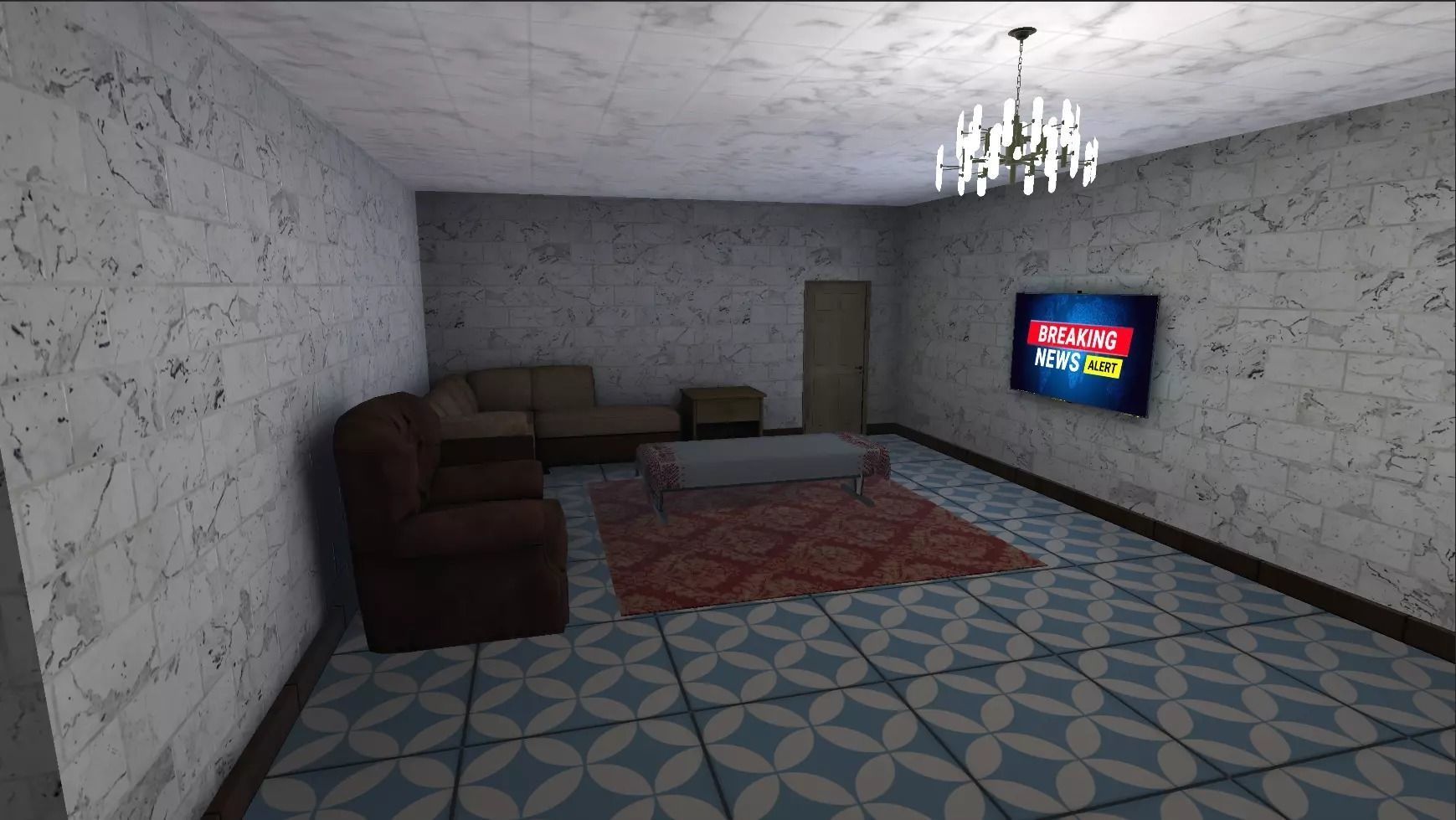 Luxury Cliff Mansion 3D FBX Model - With Interior 3D model_5