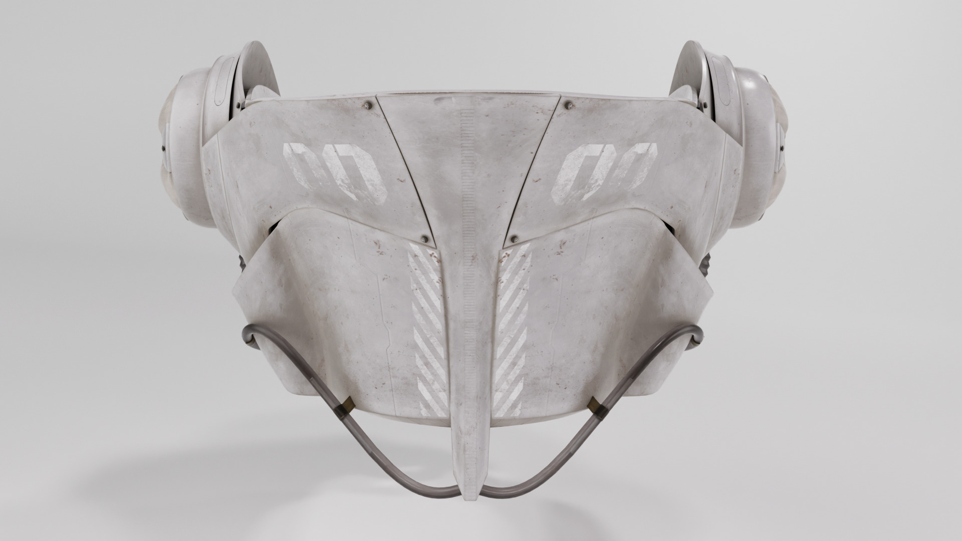 Cyberpunk mask Low-poly 3D model_2