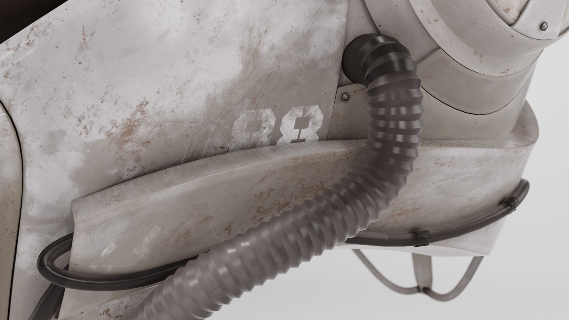 Cyberpunk mask Low-poly 3D model_7