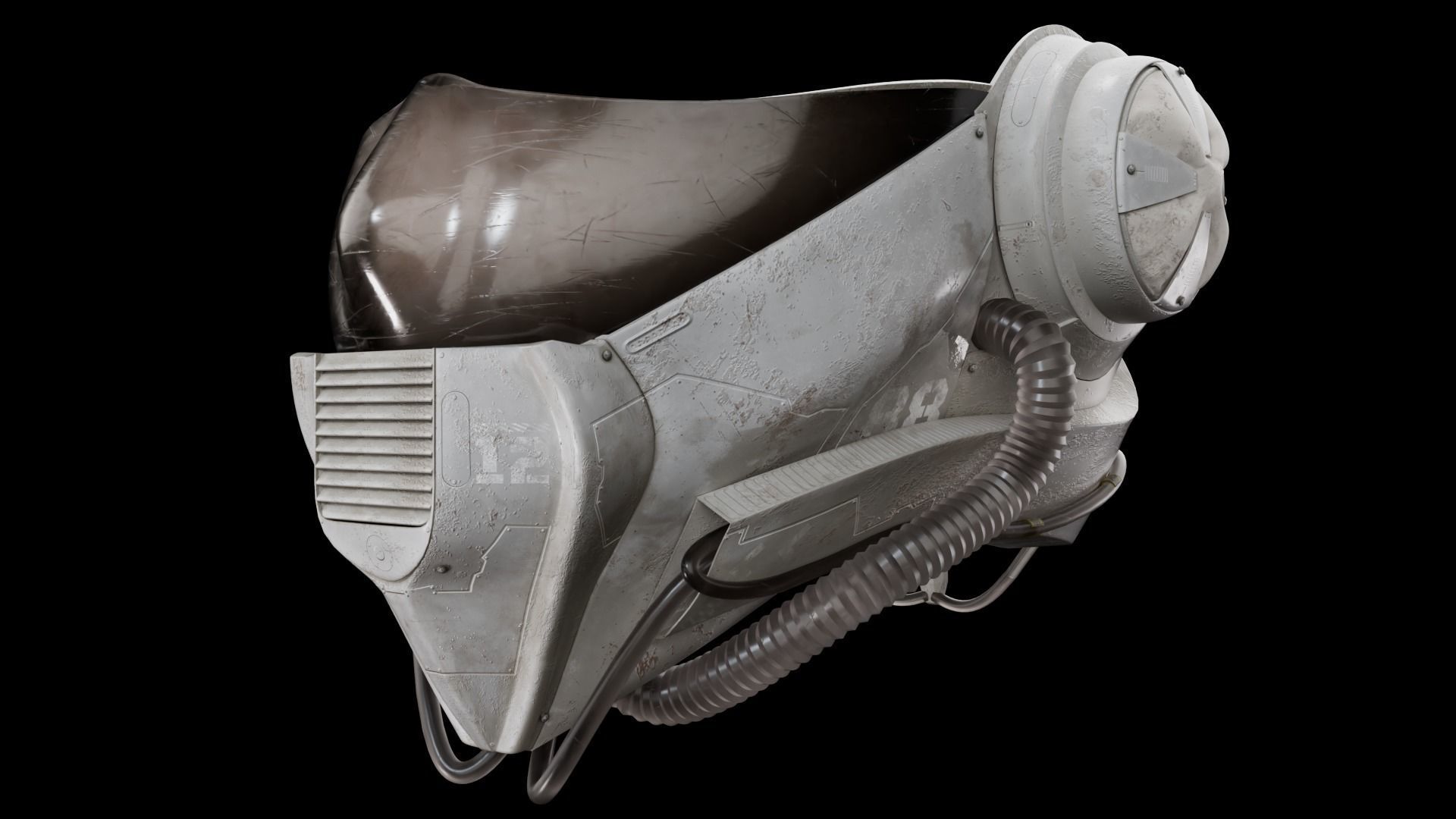 Cyberpunk mask Low-poly 3D model_5