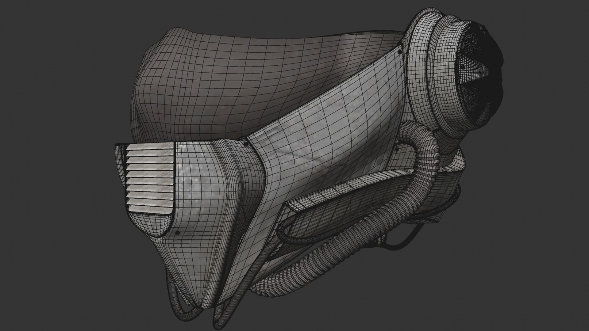 Cyberpunk mask Low-poly 3D model_8