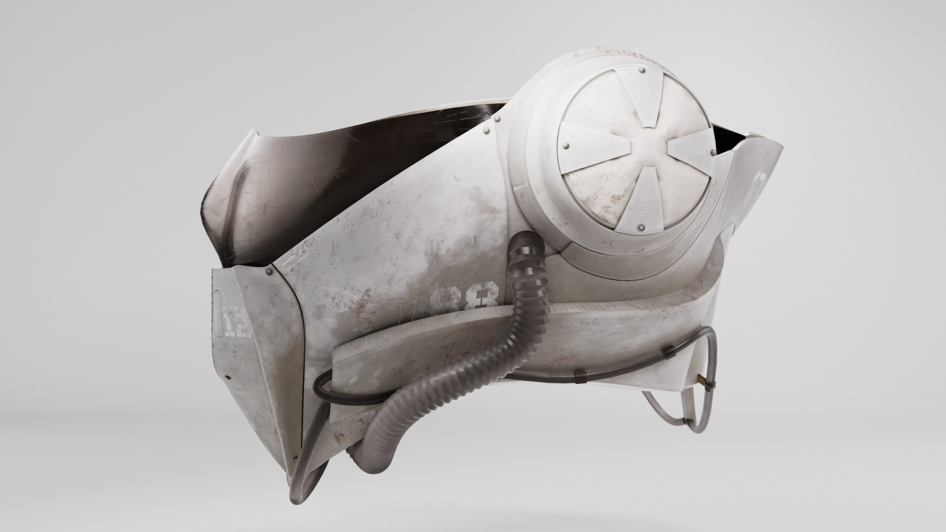 Cyberpunk mask Low-poly 3D model_1