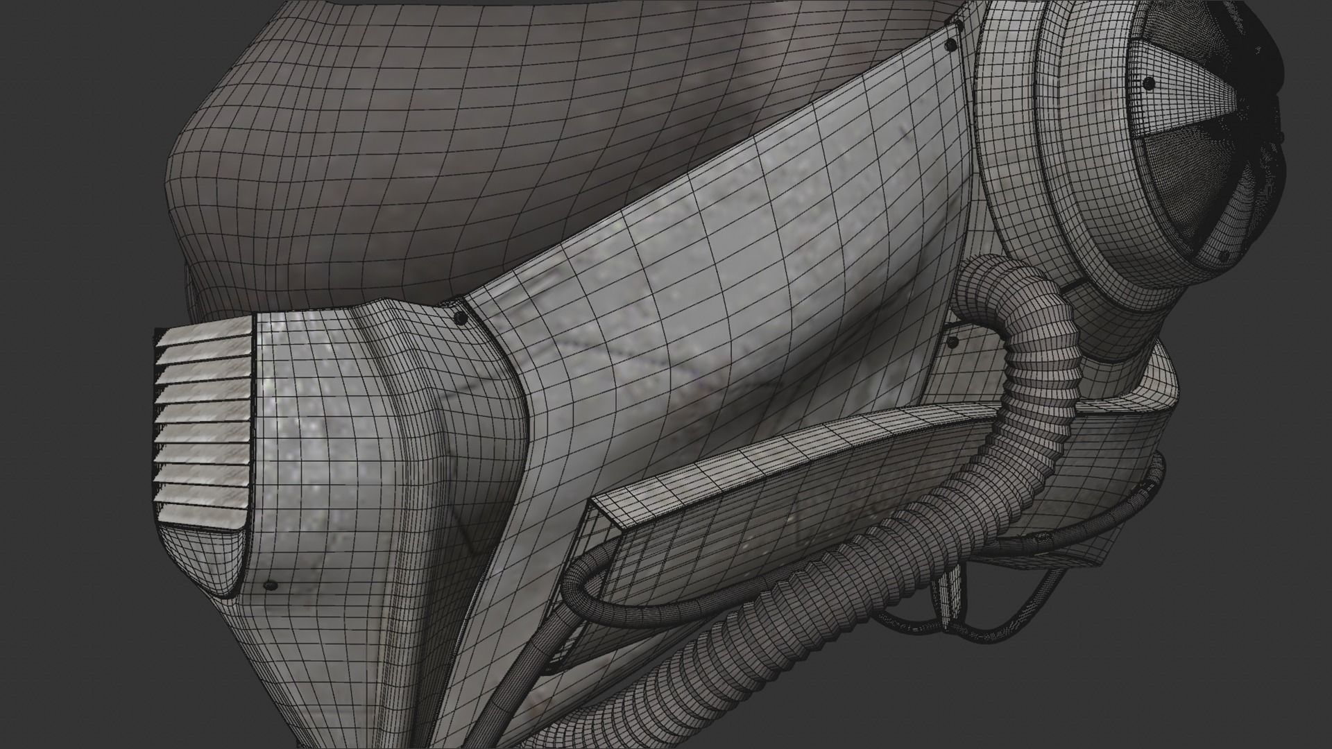 Cyberpunk mask Low-poly 3D model_11