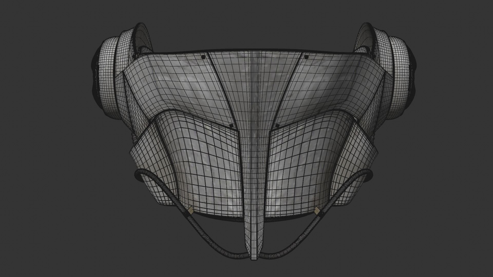 Cyberpunk mask Low-poly 3D model_10