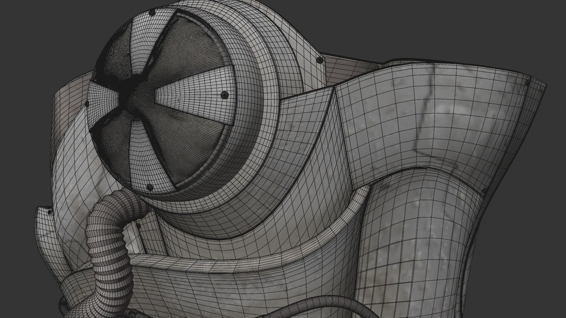 Cyberpunk mask Low-poly 3D model_12