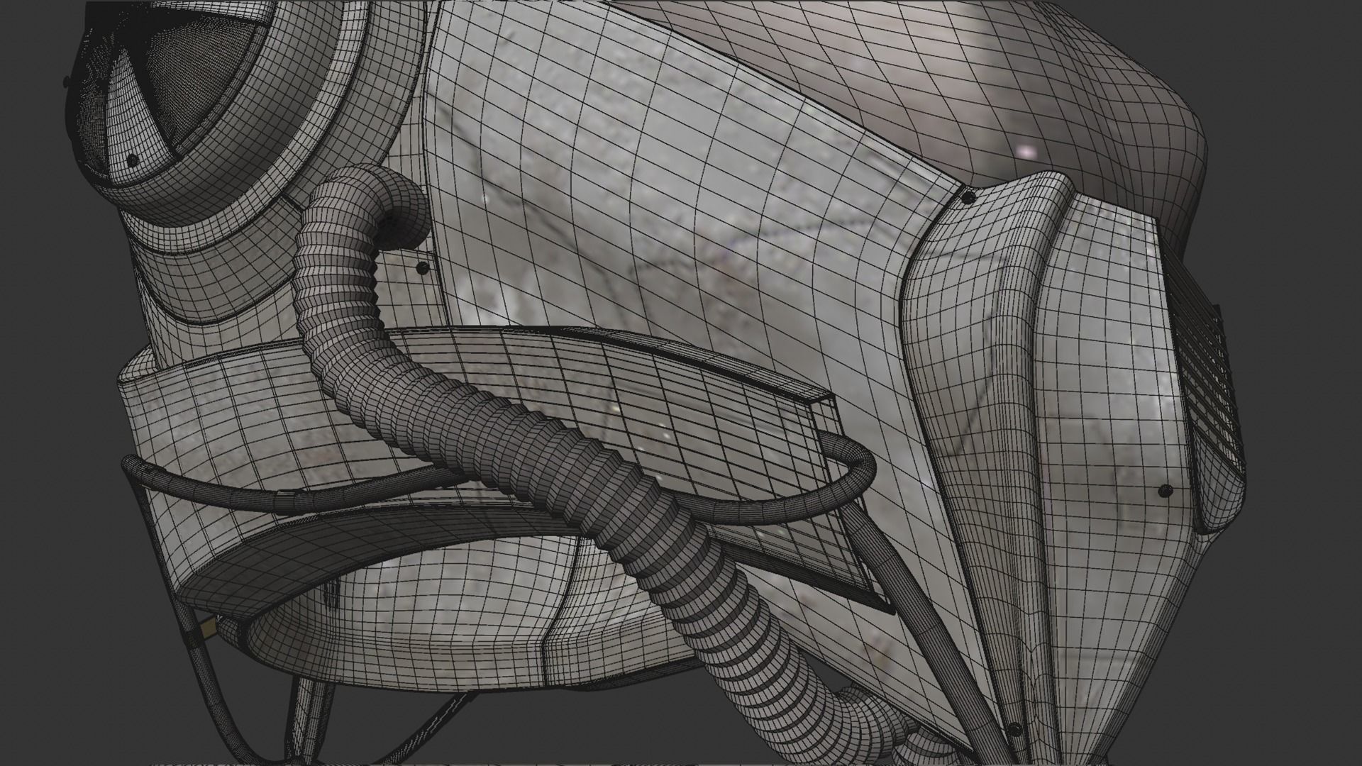 Cyberpunk mask Low-poly 3D model_13