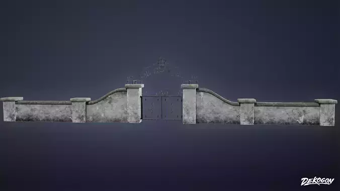CEMETERY - Cemetery Gate 02 - LOW POLY