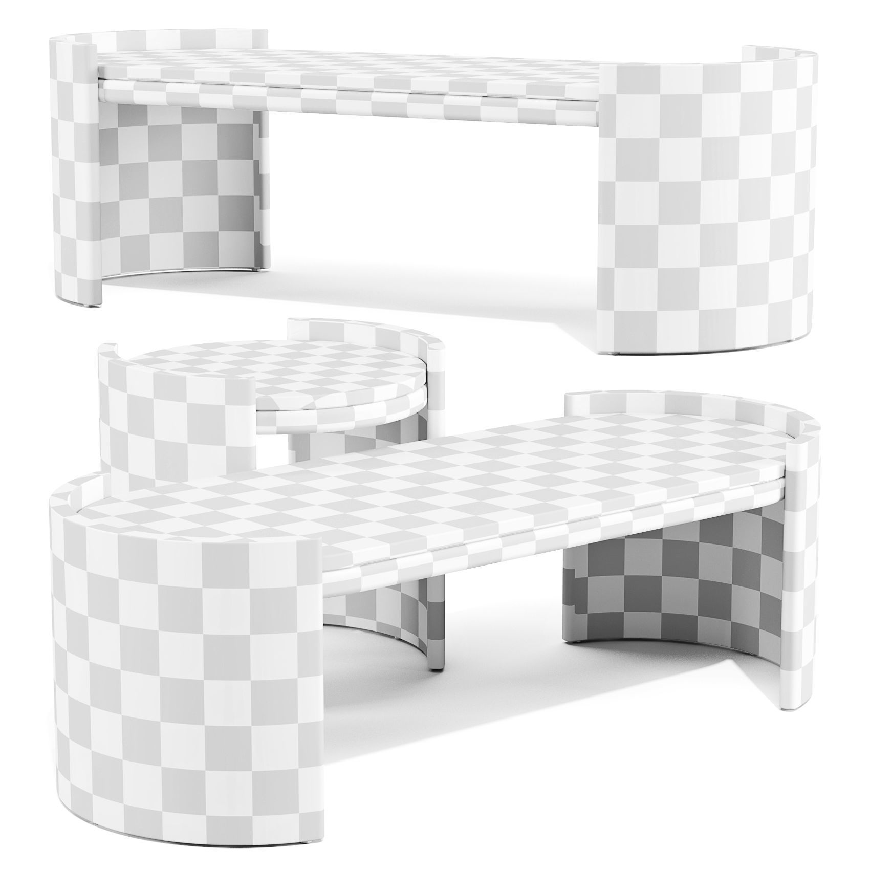 Parla Hug-M Wood - Coffee and Side Table 3D model_6