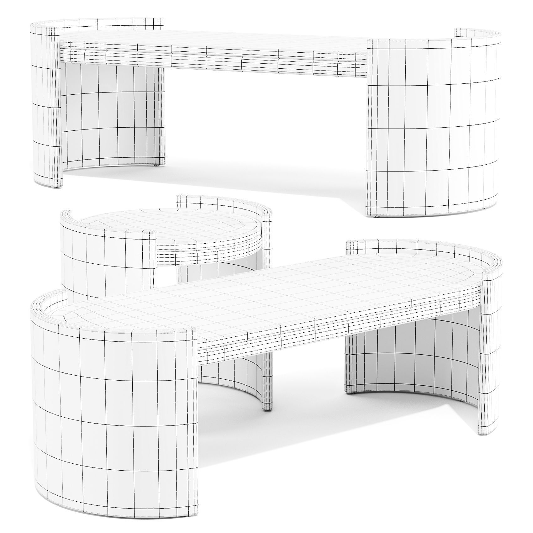 Parla Hug-M Wood - Coffee and Side Table 3D model_7