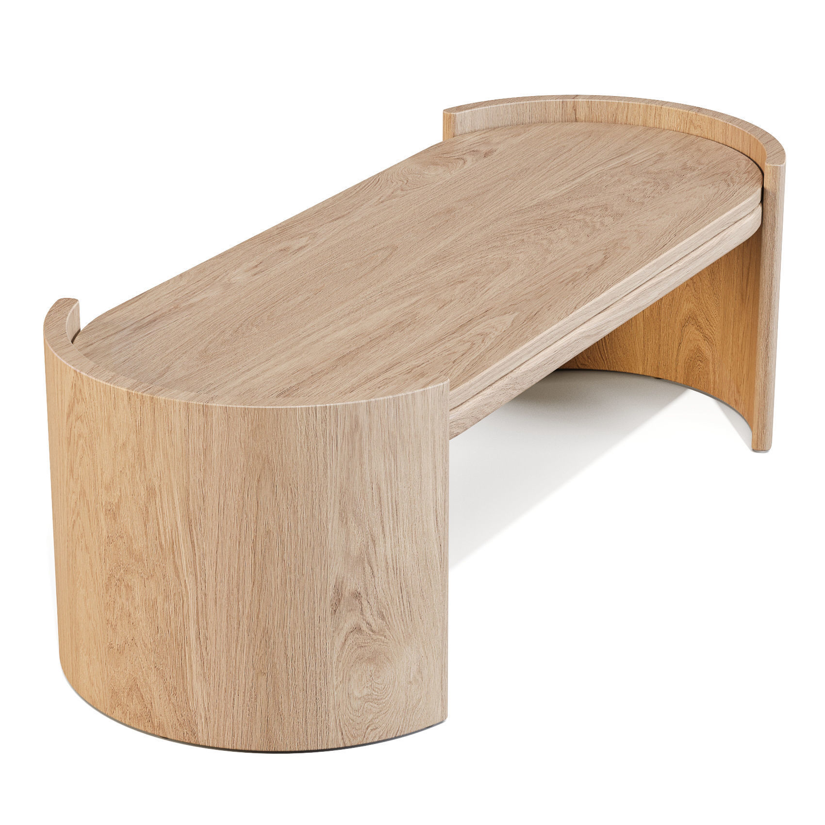 Parla Hug-M Wood - Coffee and Side Table 3D model_1