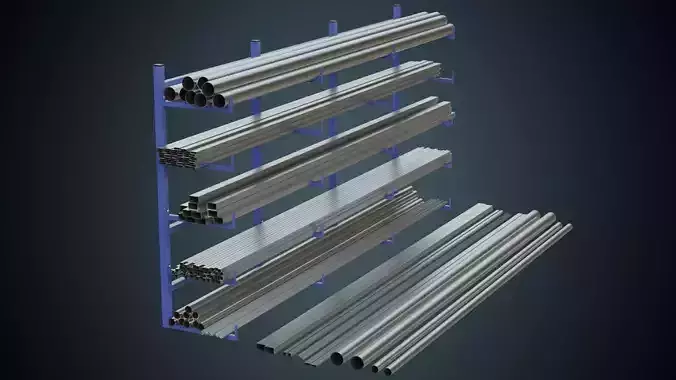 Pipe Rack 1 Basic Low-poly 3D model