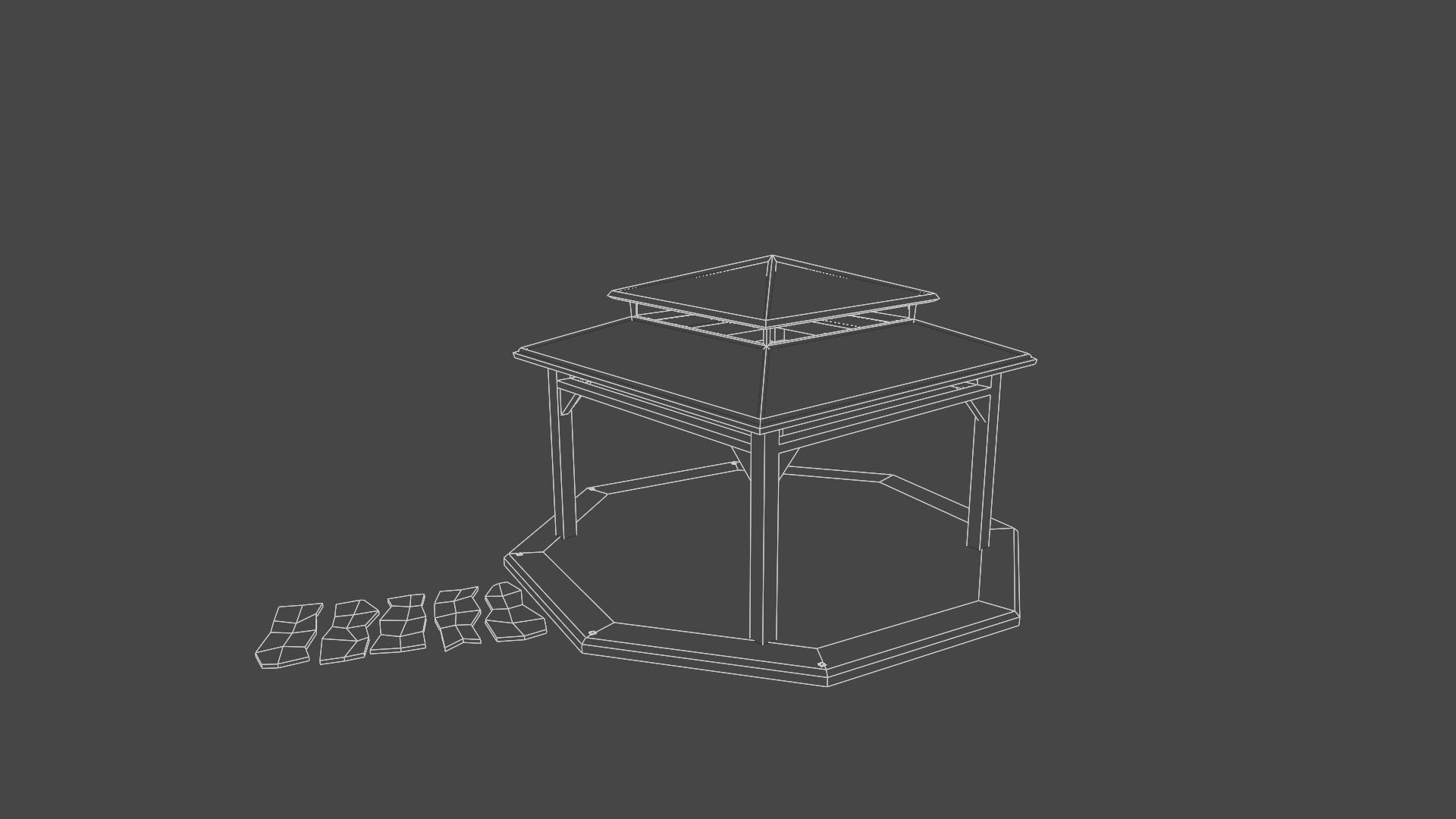 luxury villa house Low-poly 3D model_12