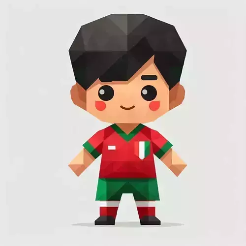 Euro 2024 Portugal 3D Footballer Character with 100 Animation 3D model