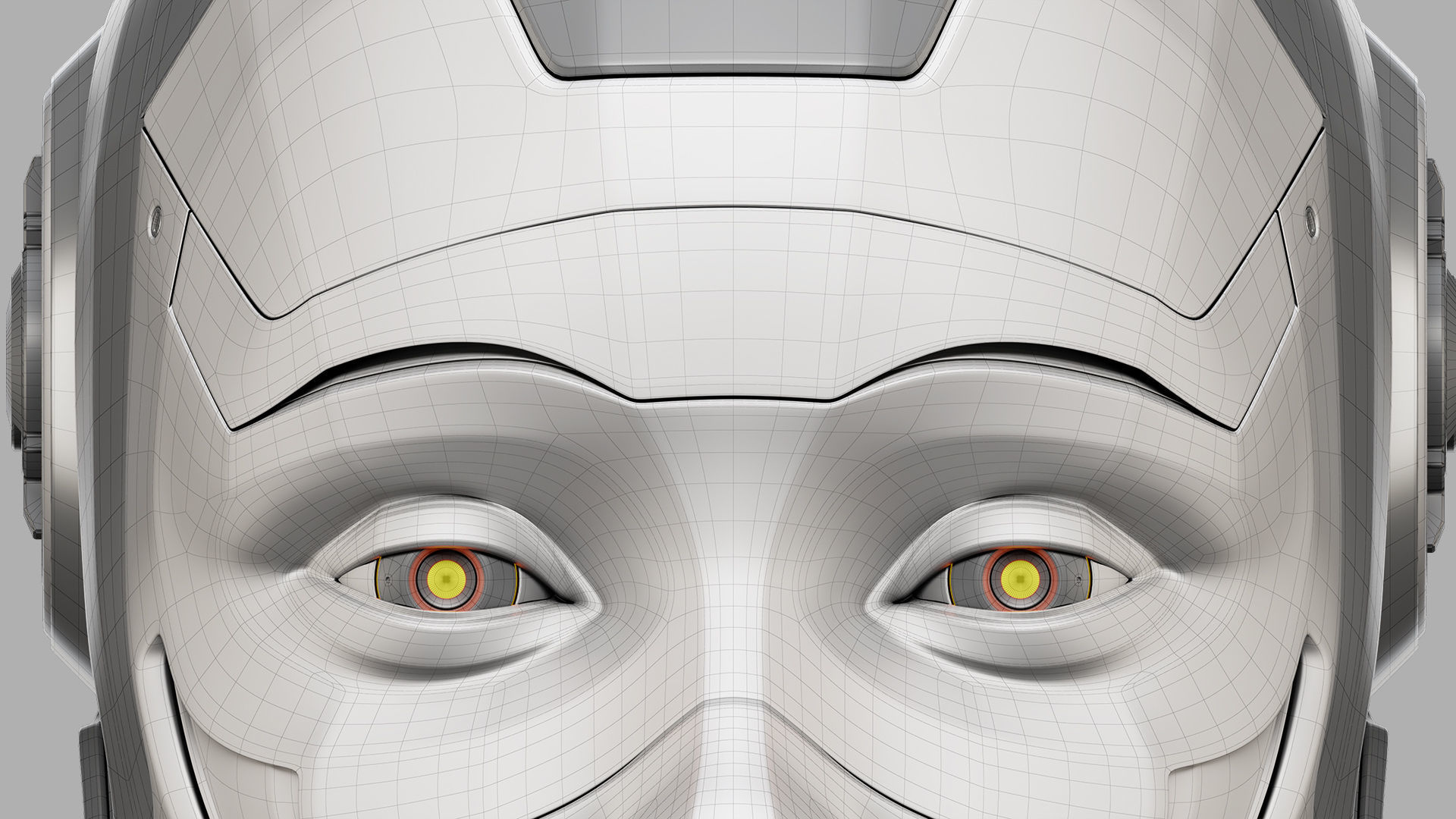 Robot Woman Head Collection 3D model_25