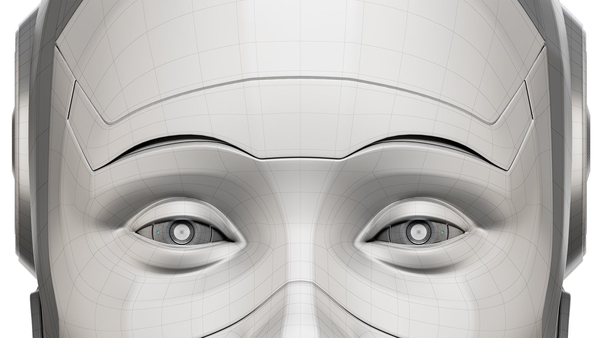 Robot Woman Head Collection 3D model_24
