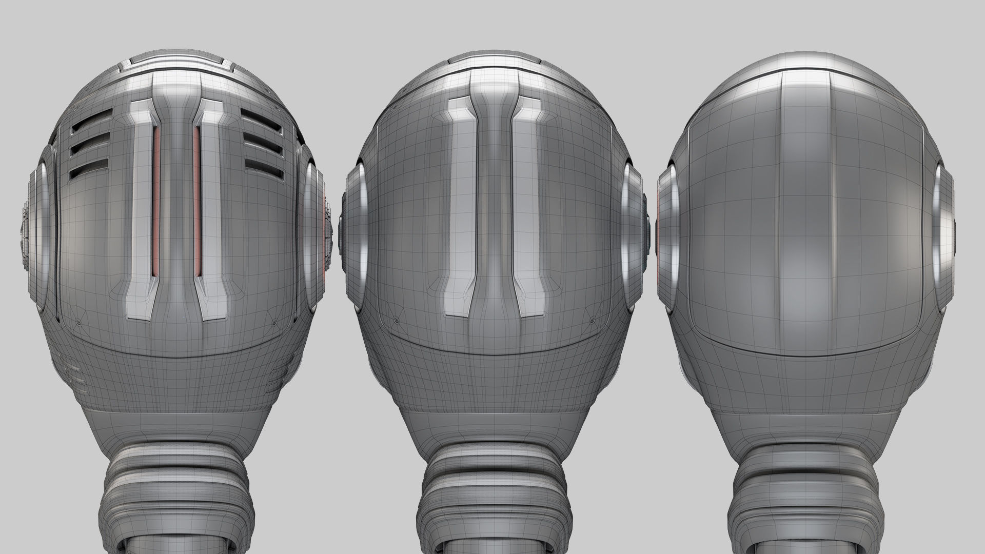 Robot Woman Head Collection 3D model_22