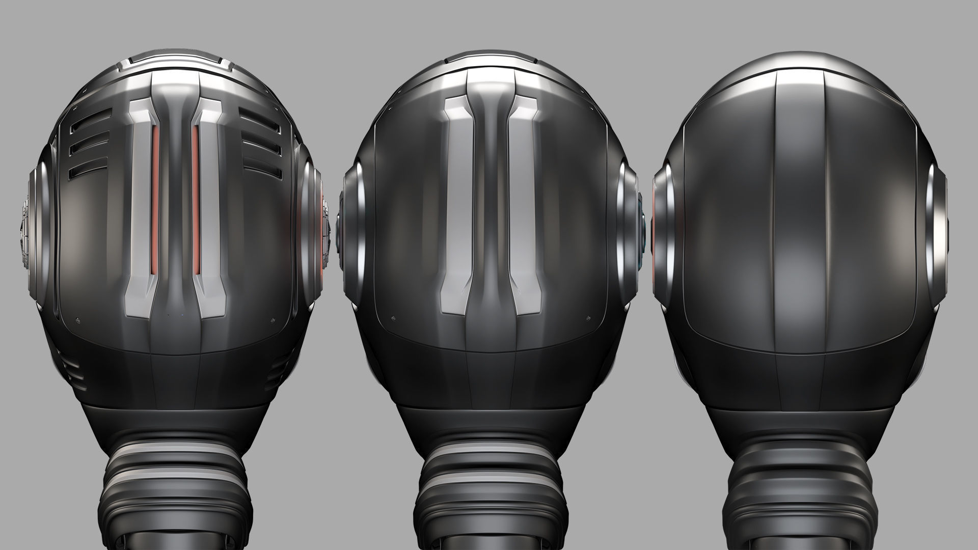 Robot Woman Head Collection 3D model_8