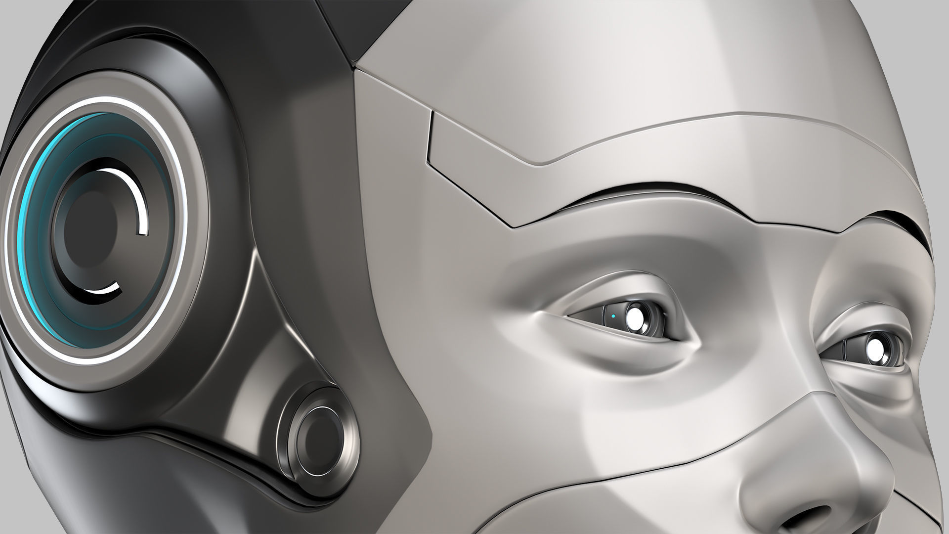 Robot Woman Head Collection 3D model_19