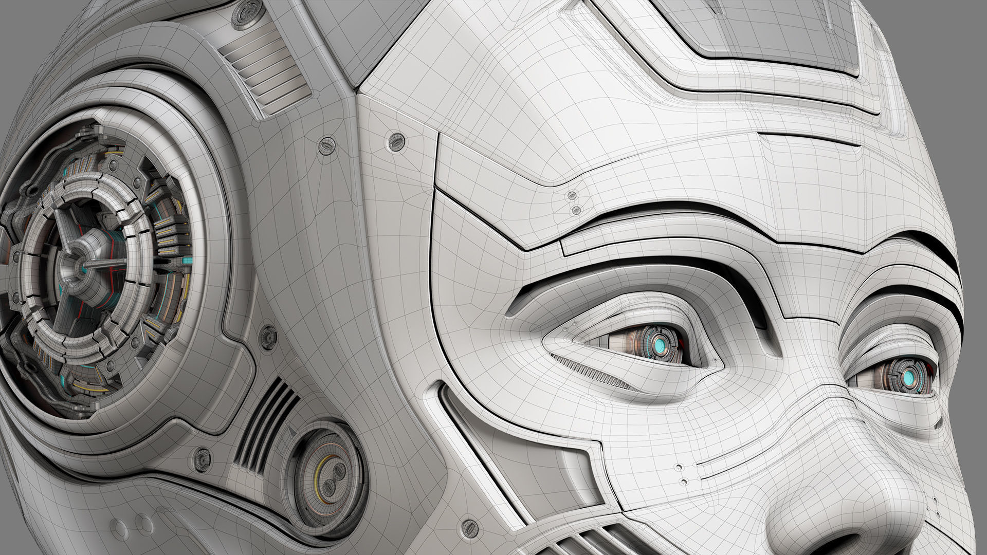 Robot Woman Head Collection 3D model_21