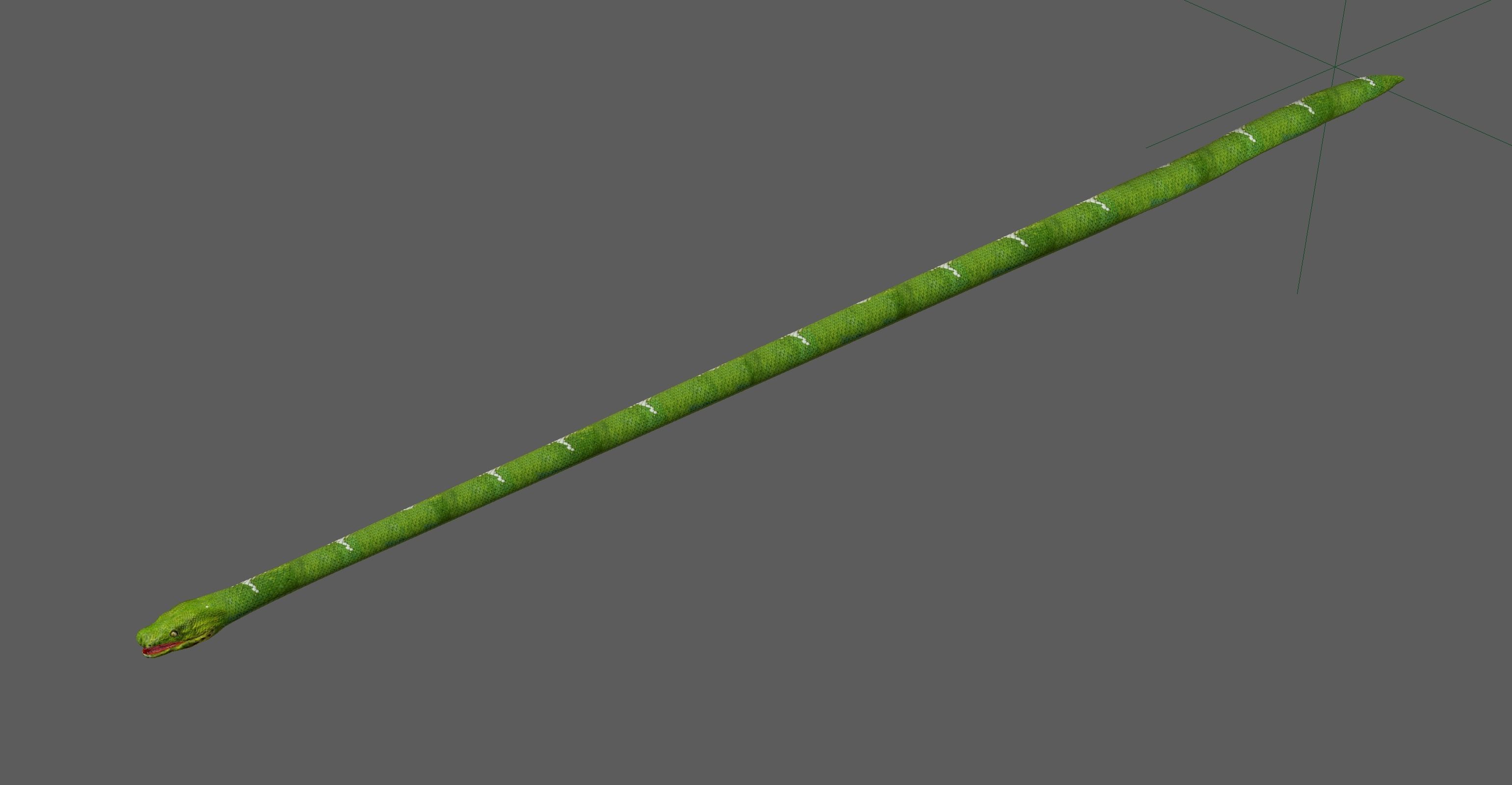 Green Snake Rig 3D model_13