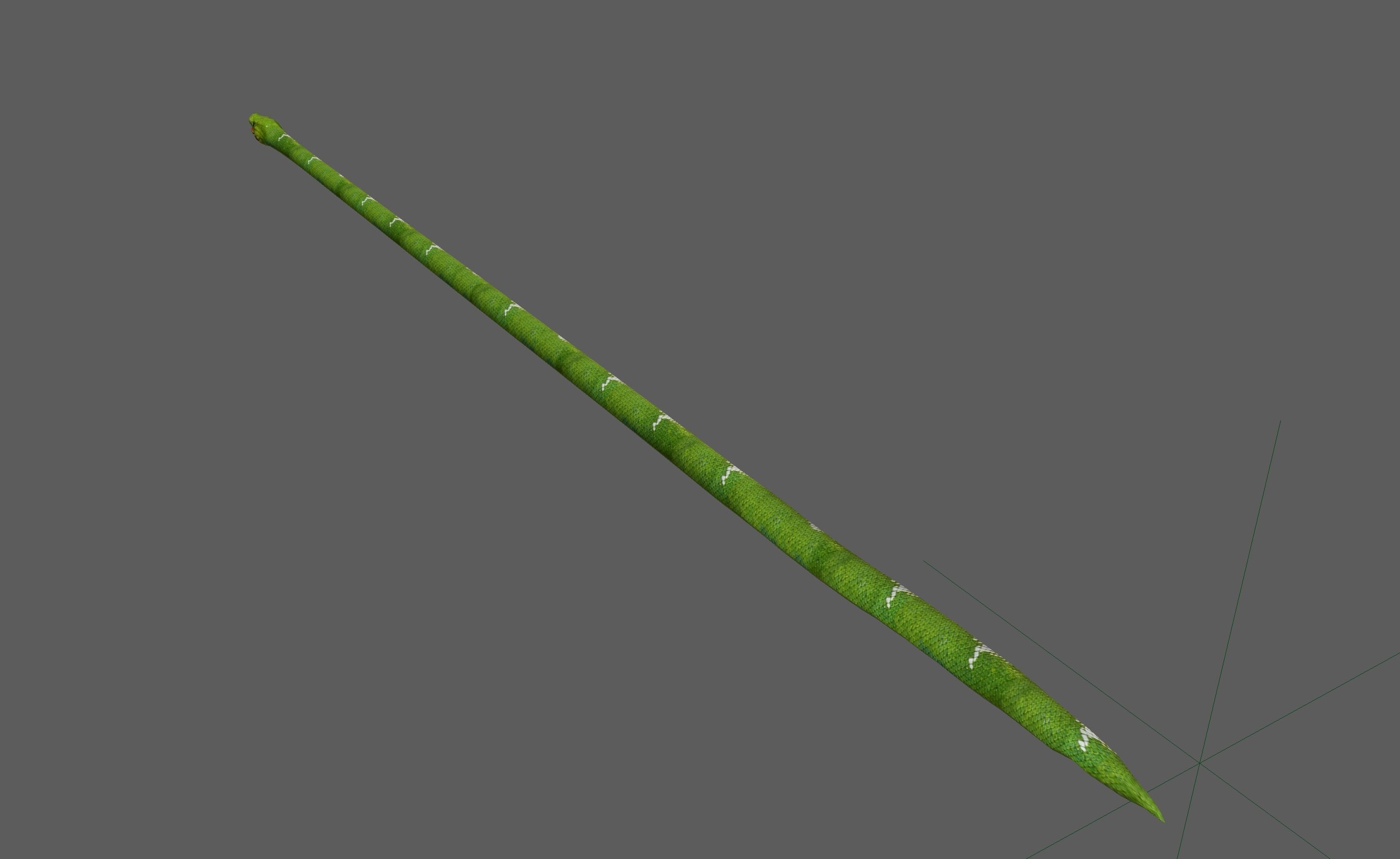 Green Snake Rig 3D model_20