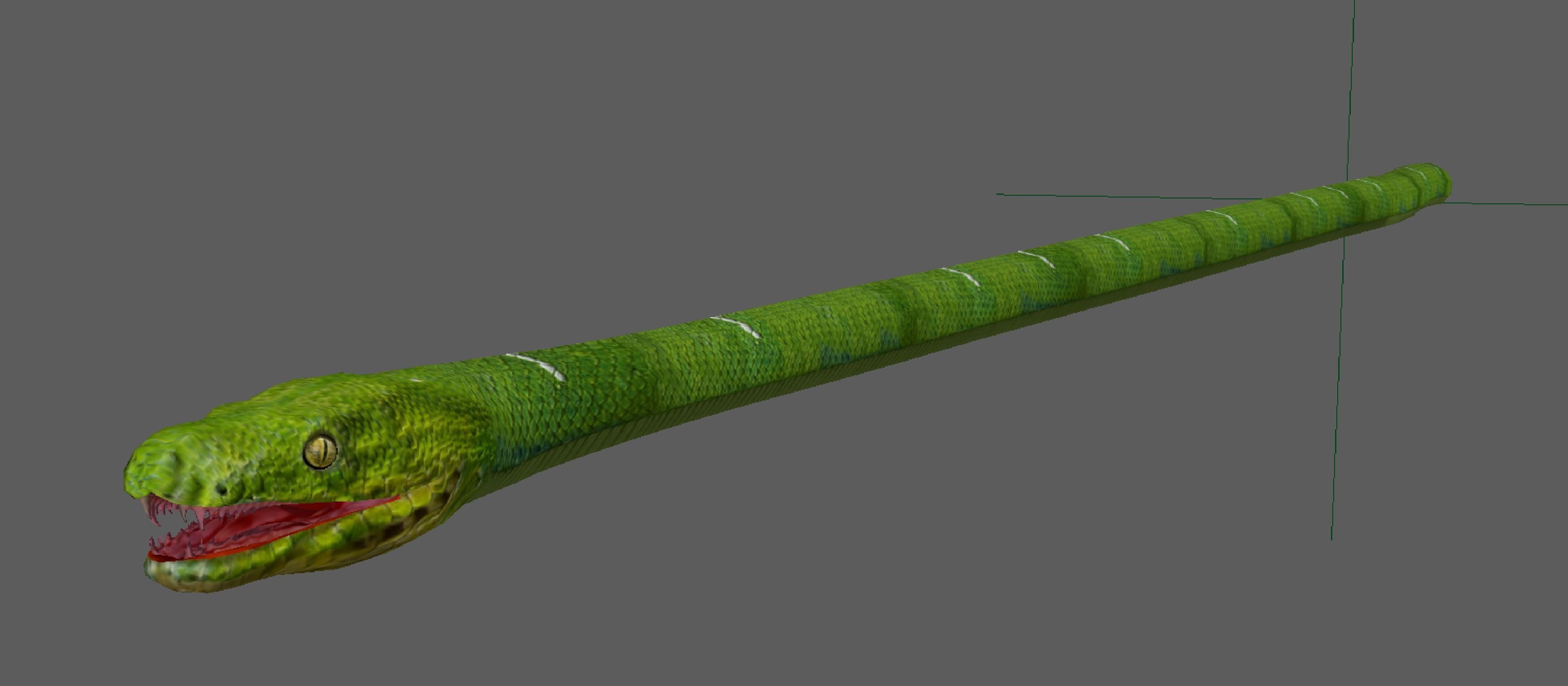 Green Snake Rig 3D model_10