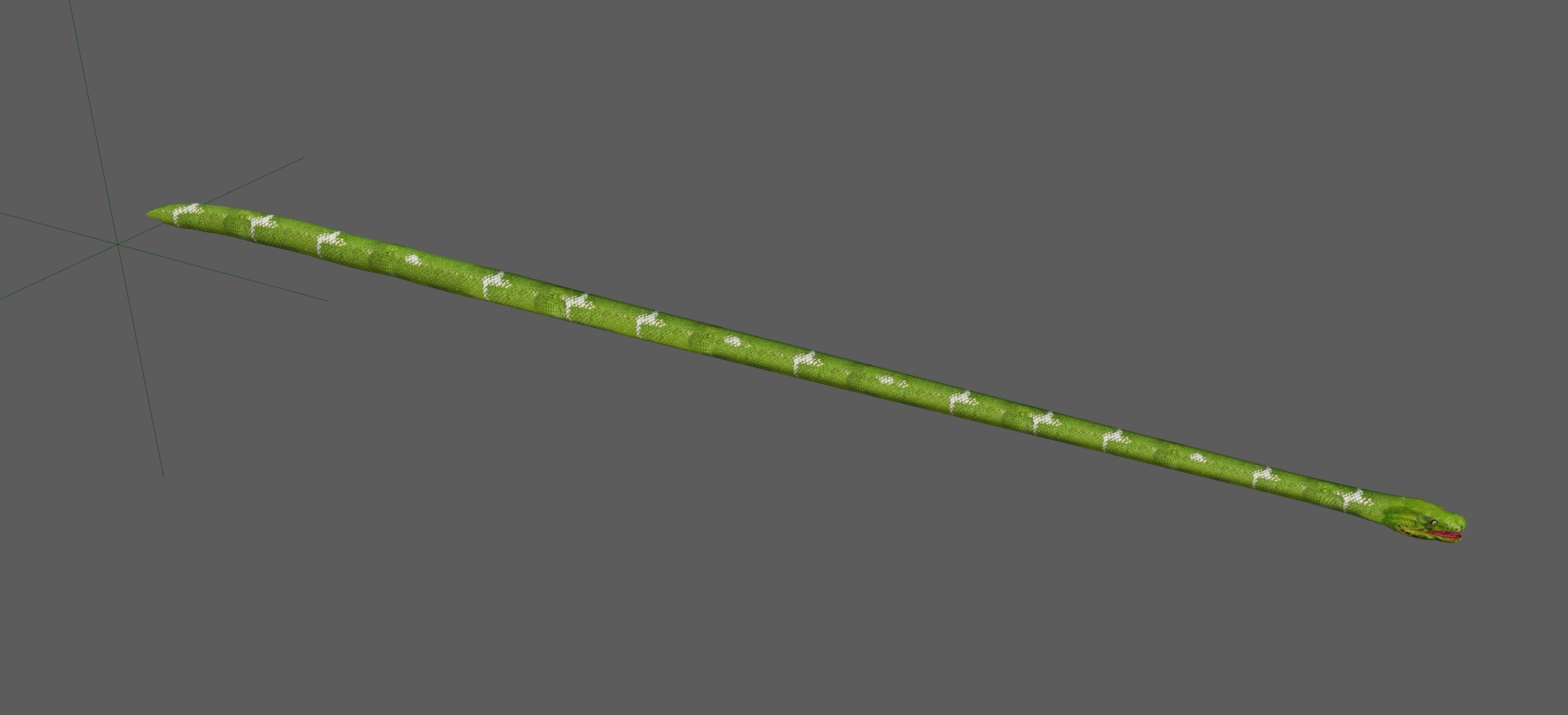 Green Snake Rig 3D model_12