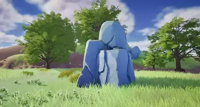 Stylized Stone 01 PBR Game ready low poly Low-poly 3D model