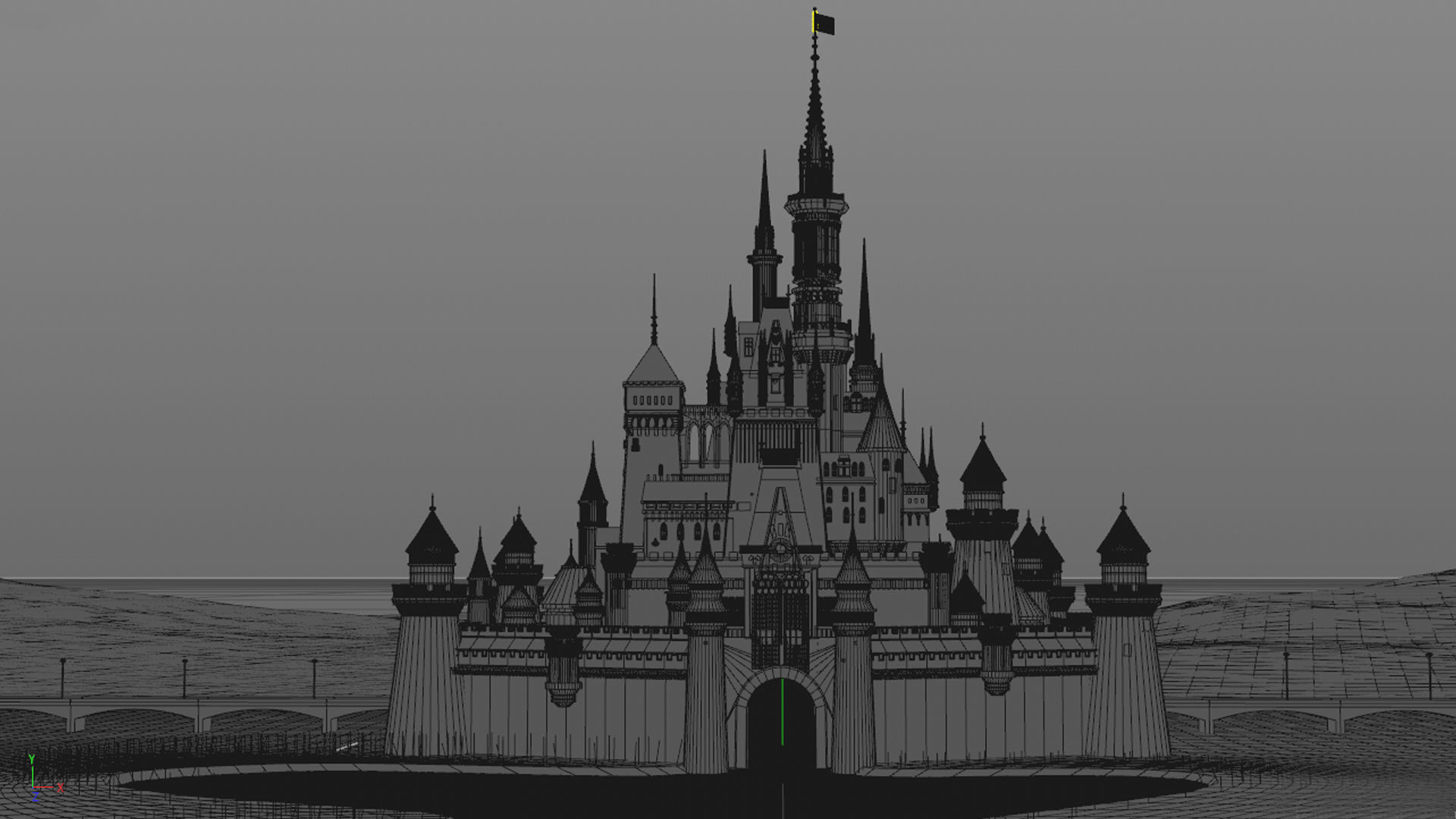 Disney Castle  3D model_11