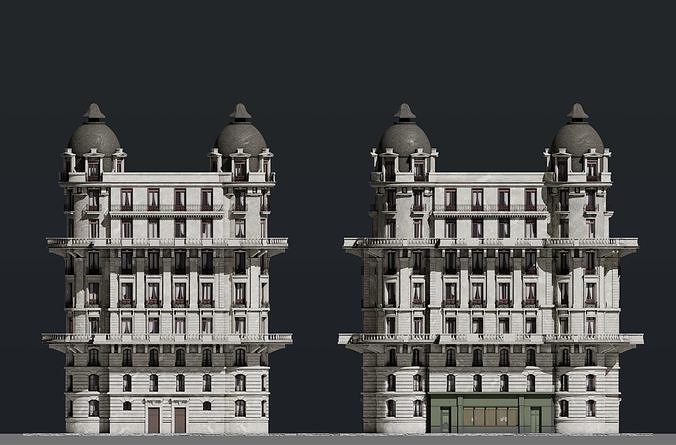 Parisian Haussmann Apartment Building 3D model 6