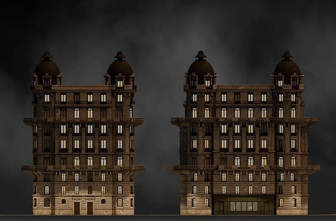 Parisian Haussmann Apartment Building 3D model 7