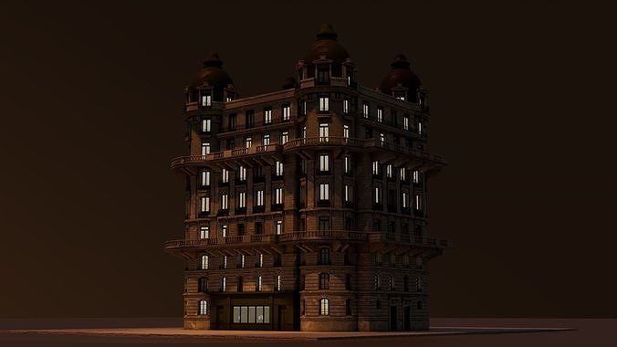 Parisian Haussmann Apartment Building 3D model 4