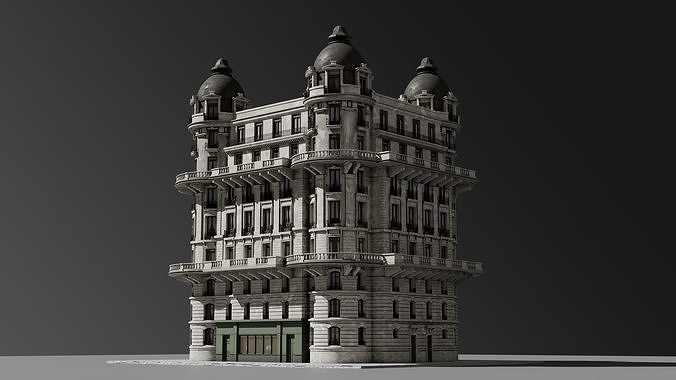 Parisian Haussmann Apartment Building 3D model 3