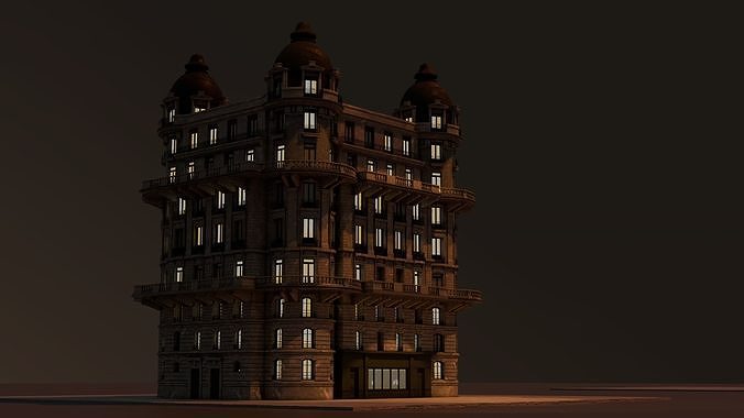 Parisian Haussmann Apartment Building 3D model 2