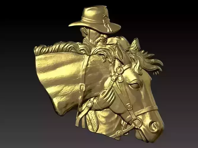 Cowboy and horse  Western Jewelry Personalized Gift for Men  3D print model