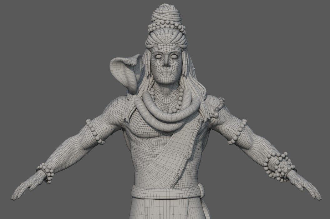 Lord Shiva rigged Low-poly 3D model_15