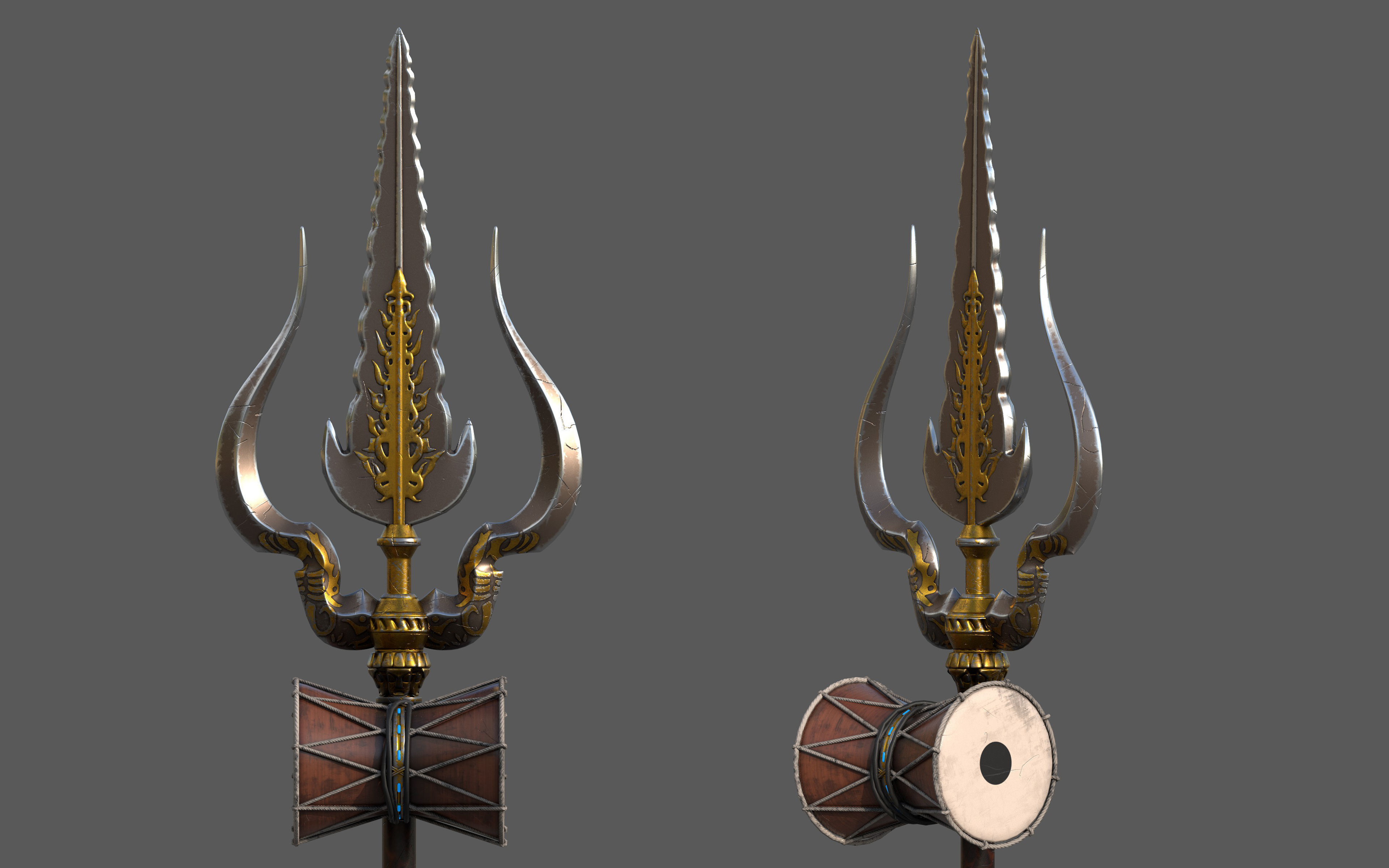 Lord Shiva rigged Low-poly 3D model_14