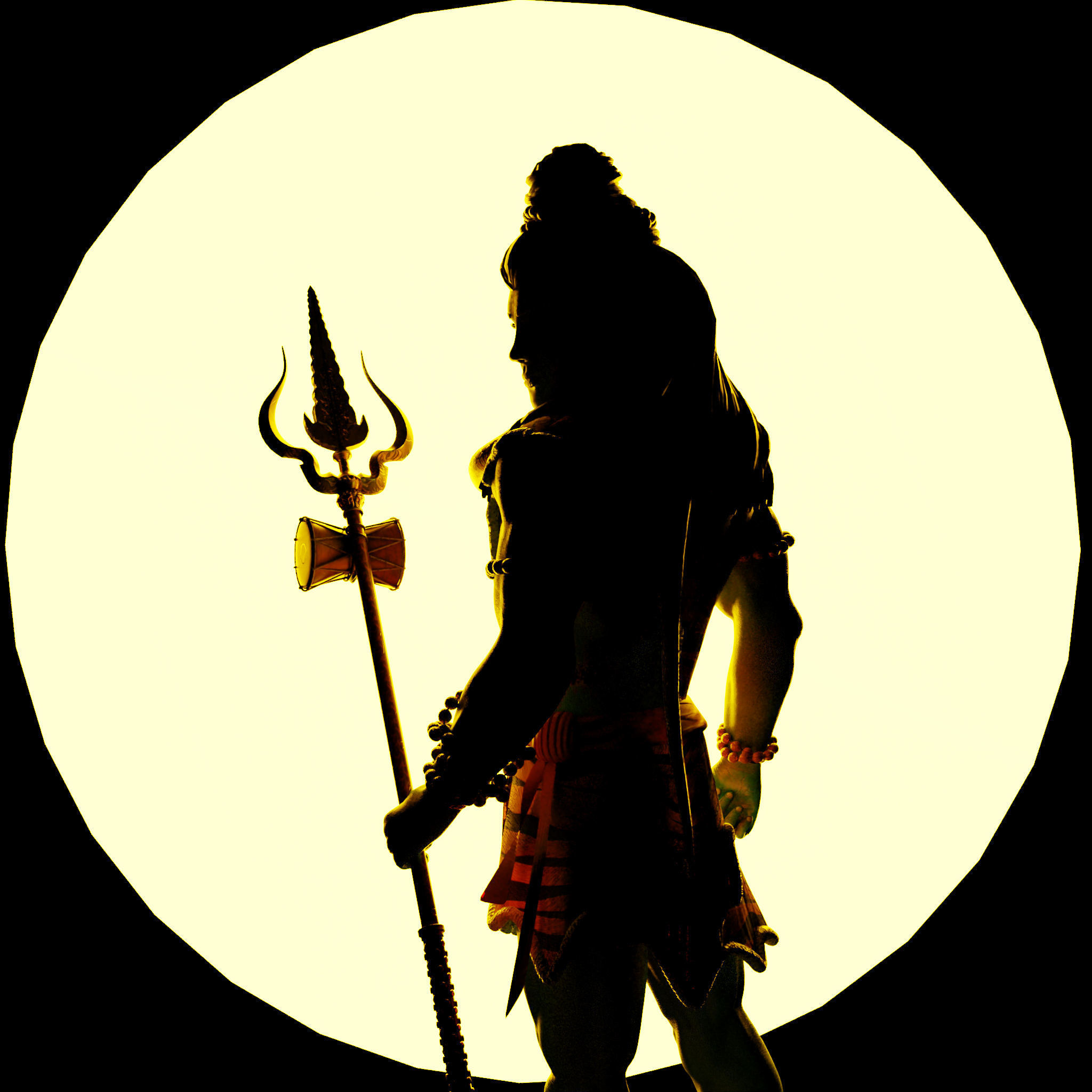Lord Shiva rigged Low-poly 3D model_23