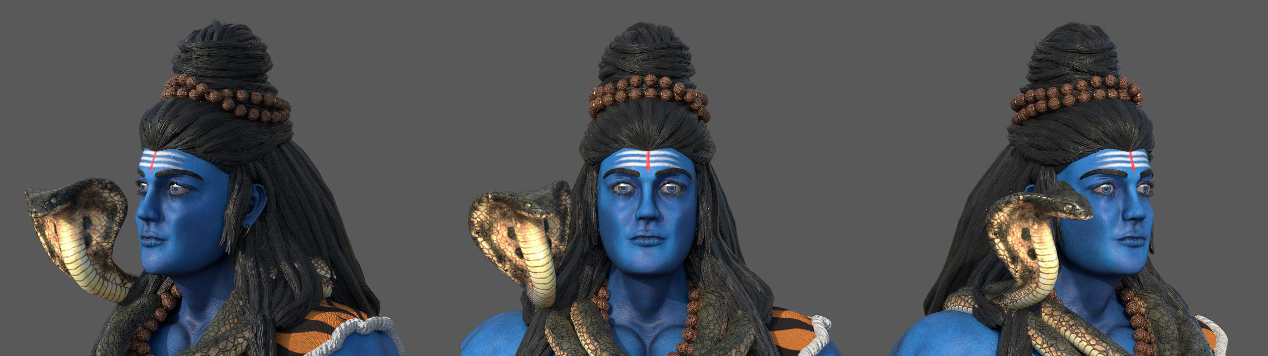 Lord Shiva rigged Low-poly 3D model_9