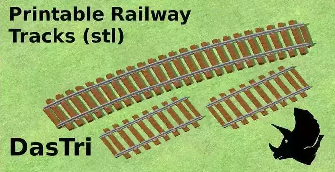 Printable realistic Railway Tracks 3D print model