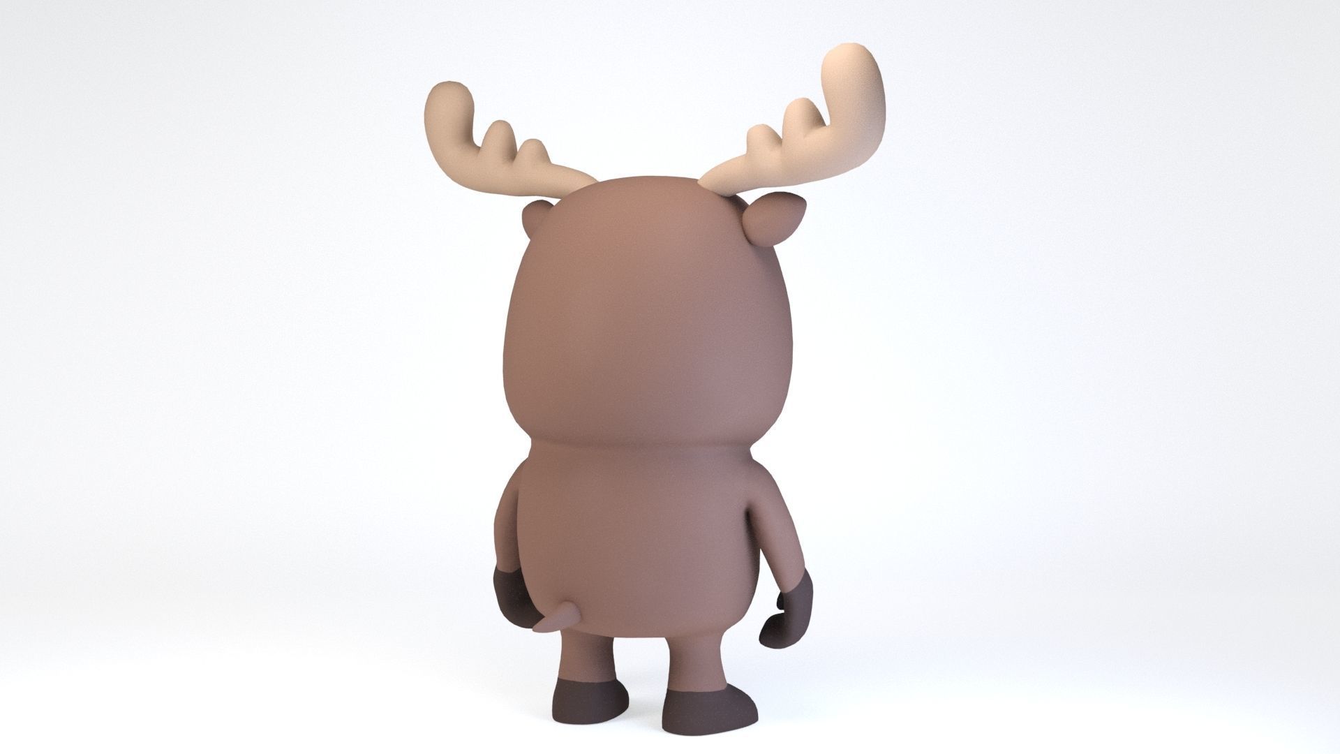 Cartoonish Humanoid Moose Character Low-poly 3D model_2