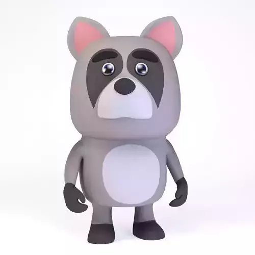 Cartoonish Humanoid Raccoon Character 