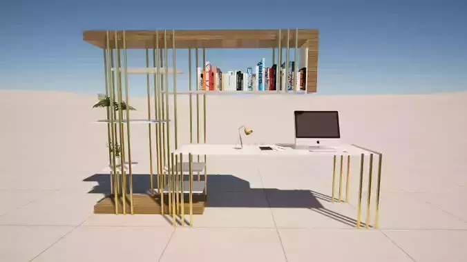 Escritorio de oficina 3D model