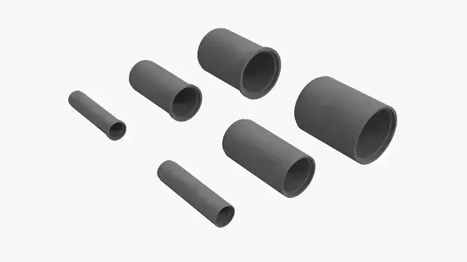 Concrete Pipes Low-poly 3D model